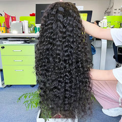 10A Custom HD/Transparent Closure Raw Hair Wig Water Wave