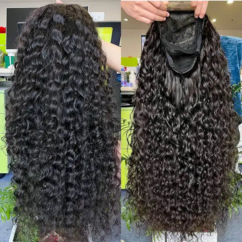 10A Custom HD/Transparent Closure Raw Hair Wig Water Wave