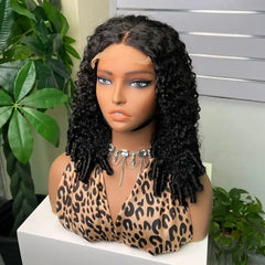 Peruca de cabelo natural 5x5 com caracóis espirais boémios