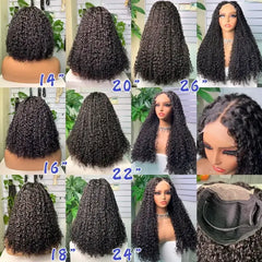 Peruca de cabelo natural duplo 5x5 com caracóis pixelizados