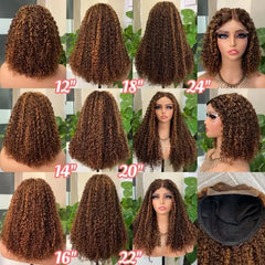 Peruca de cabelo natural duplo 5x5 com caracóis pixelizados