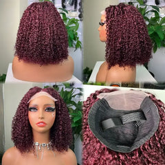 Peruca de cabelo natural duplo 5x5 com caracóis pixelizados