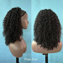 Kinky Straight & Curly 3 in 1 Half Wig: Versatile Ponytail & Headband Raw Hair Wig