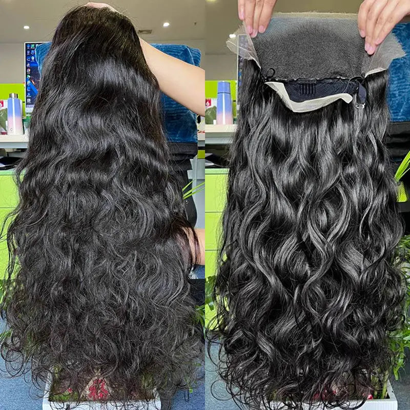 10A Peruca Personalizada de Cabelo Cru com Frontal HD/Transparente Onda Corporal