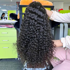 10A Peruca Personalizada de Cabelo Cru com Frontal HD/Transparente Onda Profunda Solta