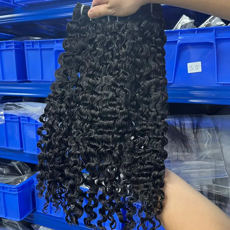 10A Cabelo Virgem Bruto Cambodjano Tecido de Cabelo Cacheado Boêmio