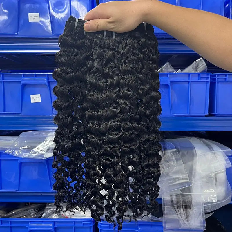 10A Cabelo Virgem Bruto Cambodjano Tecido de Cabelo Cacheado Boêmio