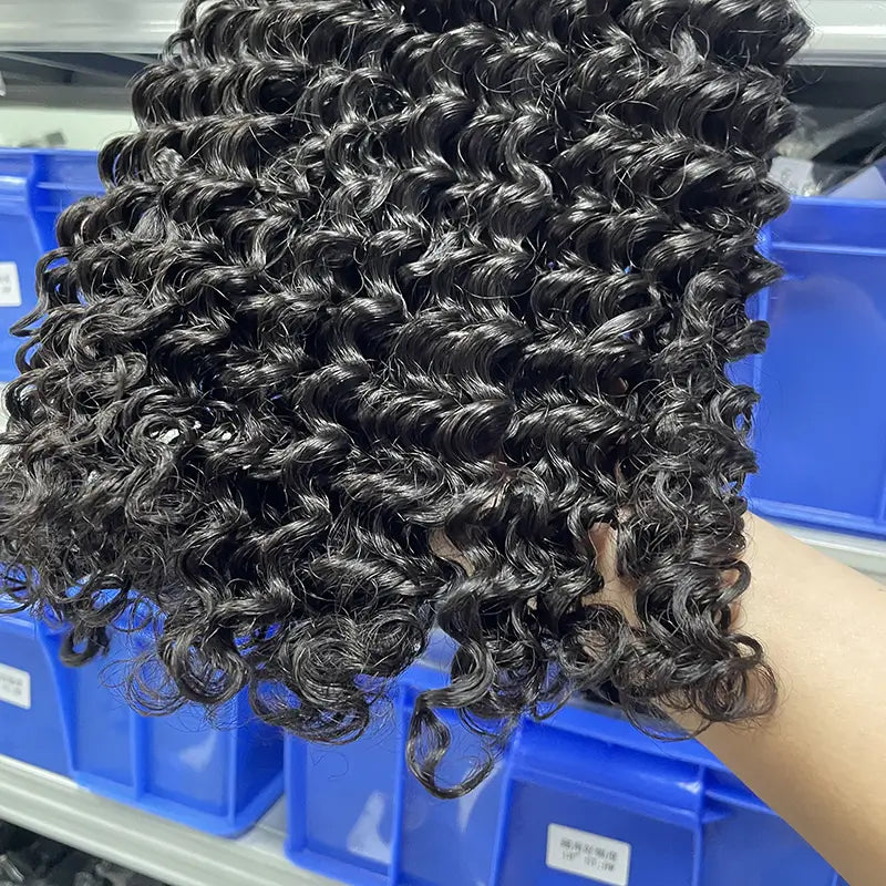 10A Cabelo Virgem Bruto Cambodjano Tecido de Cabelo Ondulado Profundo