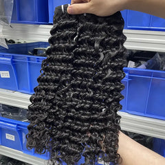 10A Cabelo Virgem Bruto Cambodjano Tecido de Cabelo Ondulado Profundo