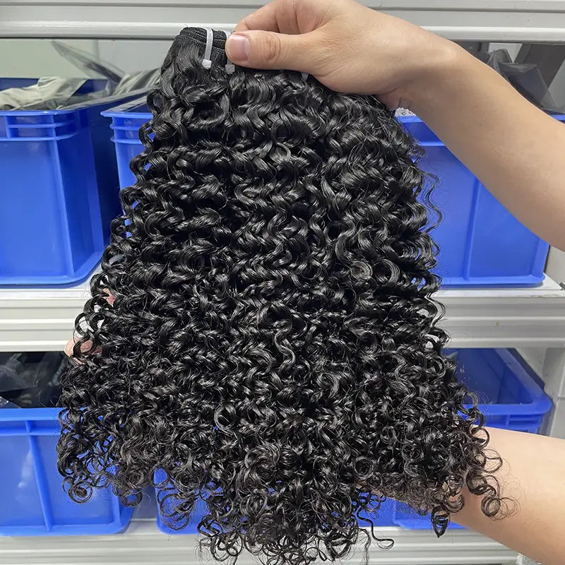 10A Raw Cambodian Virgin Hair Weaving Jerry Curly