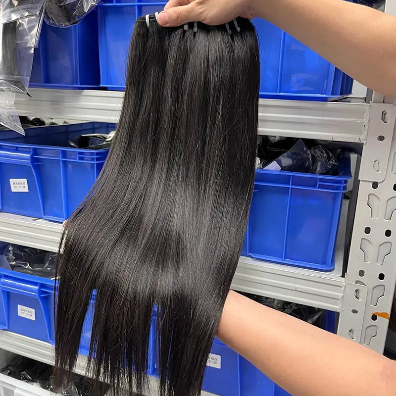 10A Cabelo Virgem Bruto Cambodjano Tecido de Cabelo Liso