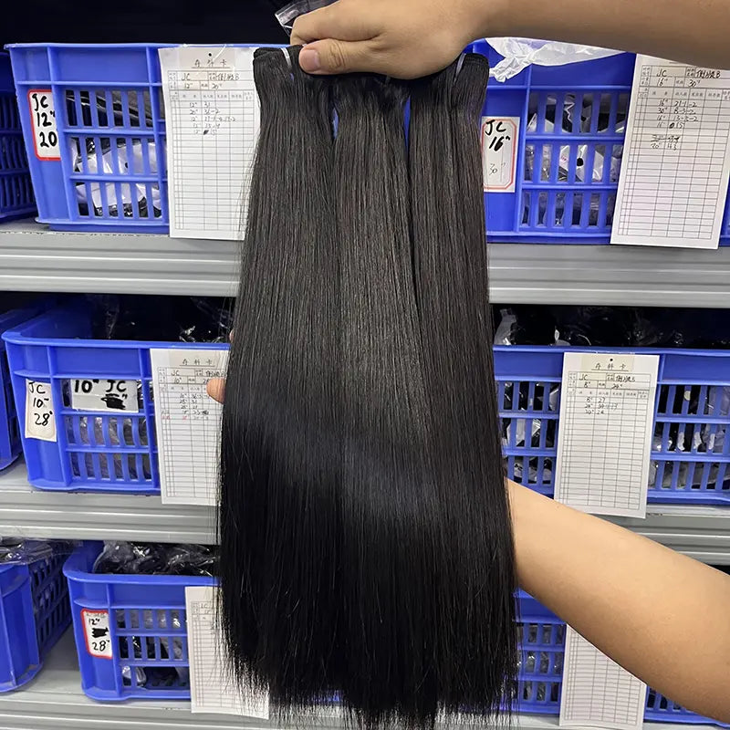 11A Cabelo Virgem Bruto Duplo Desenhado Tecido de Cabelo Liso