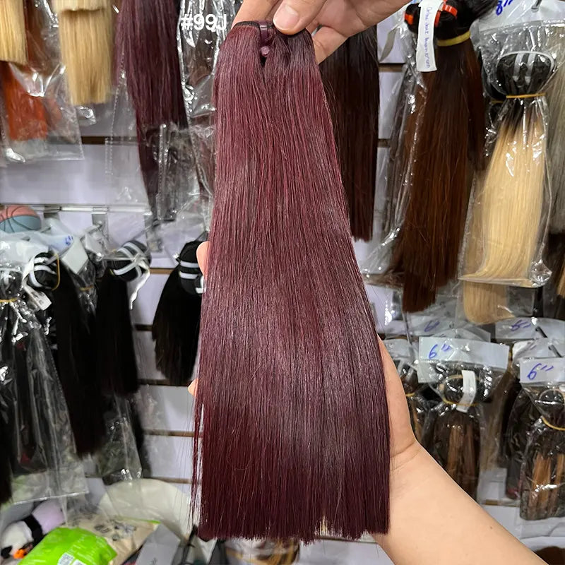 Cabelo Virgem Vietnamita 11A+ Bruto Duplo Desenho Liso Osso