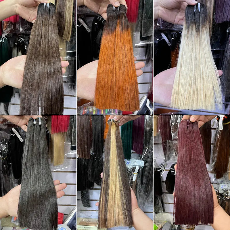 Cabelo Virgem Vietnamita 11A+ Bruto Duplo Desenho Liso Osso