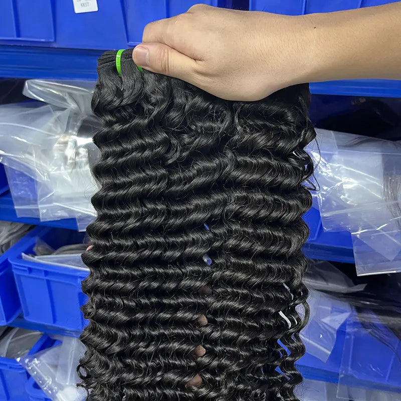 12A Cabelo Virgem Bruto Vietnamita Tecido de Cabelo Encaracolado Profundo