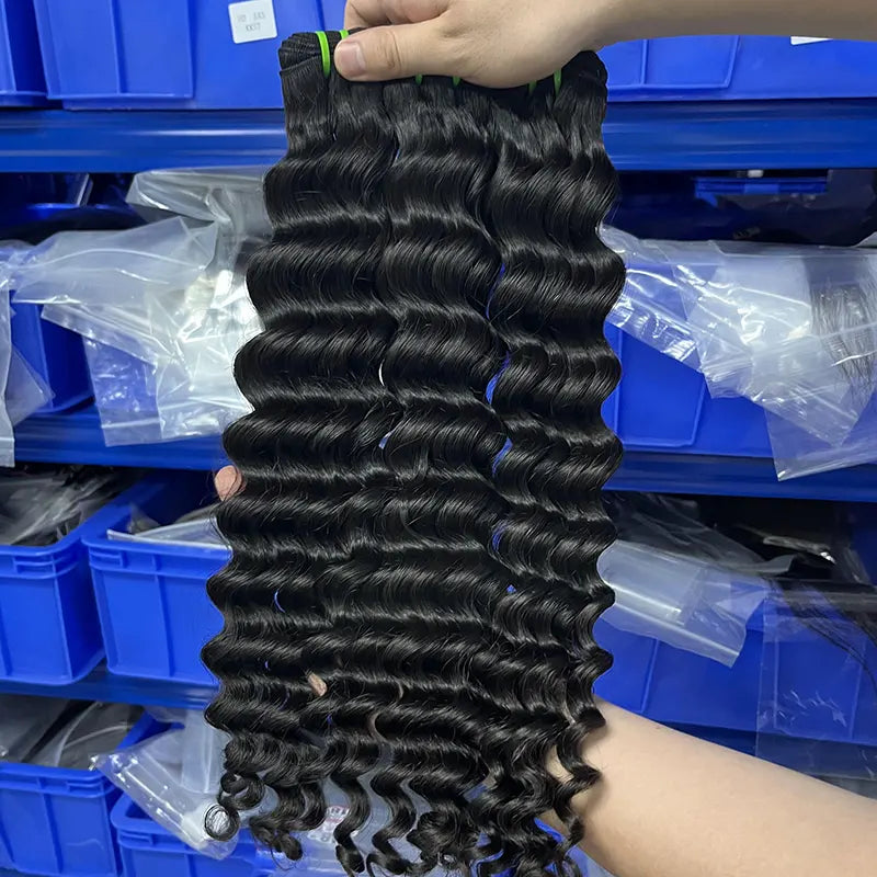 12A Cabelo Virgem Bruto Vietnamita Tecido de Cabelo Ondulado Profundo Solto