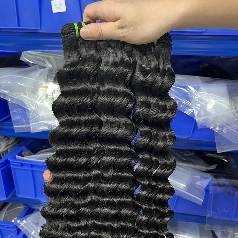 12A Cabelo Virgem Bruto Vietnamita Tecido de Cabelo Ondulado Profundo Solto