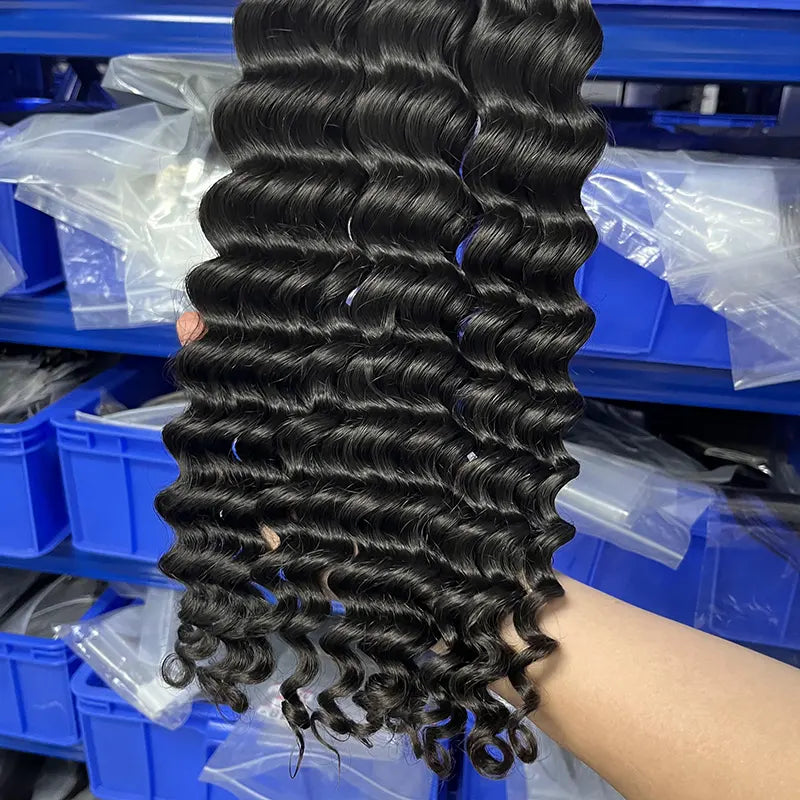 12A Cabelo Virgem Bruto Vietnamita Tecido de Cabelo Ondulado Profundo Solto