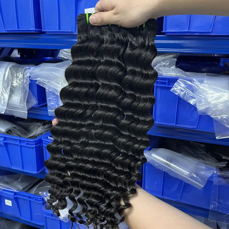 12A Cabelo Virgem Bruto Vietnamita Tecido de Cabelo Ondulado Profundo Solto