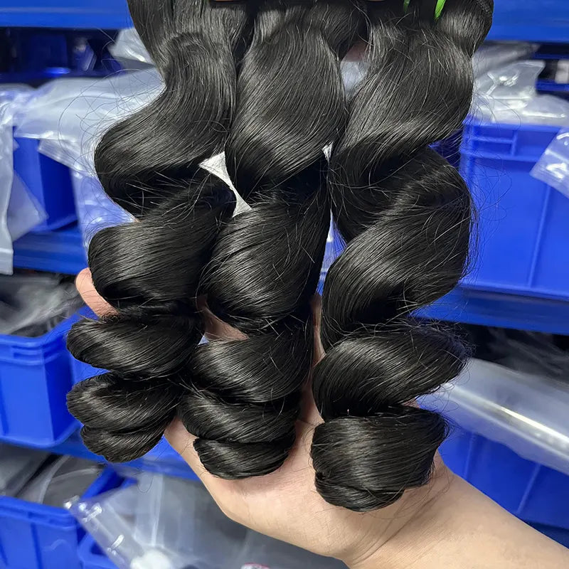 12A Cabelo Virgem Bruto Vietnamita Tecido de Cabelo Ondulado Solto