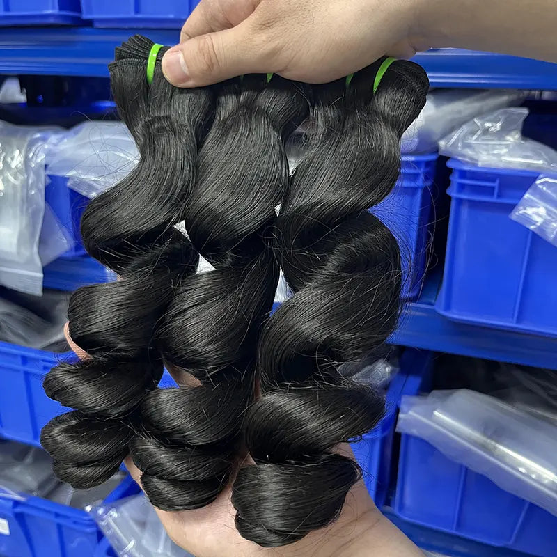 12A Cabelo Virgem Bruto Vietnamita Tecido de Cabelo Ondulado Solto