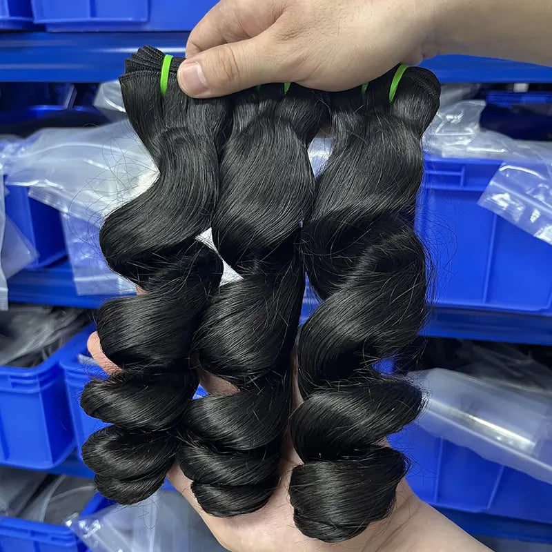 12A Cabelo Virgem Bruto Vietnamita Tecido de Cabelo Ondulado Solto