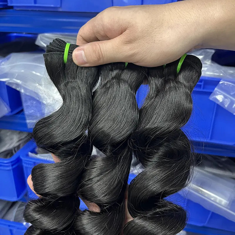 12A Cabelo Virgem Bruto Vietnamita Tecido de Cabelo Ondulado Solto