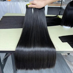 12A Cabelo Virgem Bruto Vietnamita Volumoso Tecido de Cabelo Liso