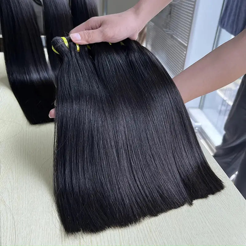 Cabelo Virgem Vietnamita 12A Duplo Trançado Liso Osso