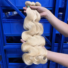 12A Cabelo Bruto Loiro #613 Tecido de Cabelo Ondulado
