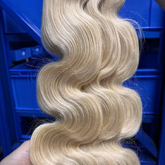 12A Cabelo Bruto Loiro #613 Tecido de Cabelo Ondulado