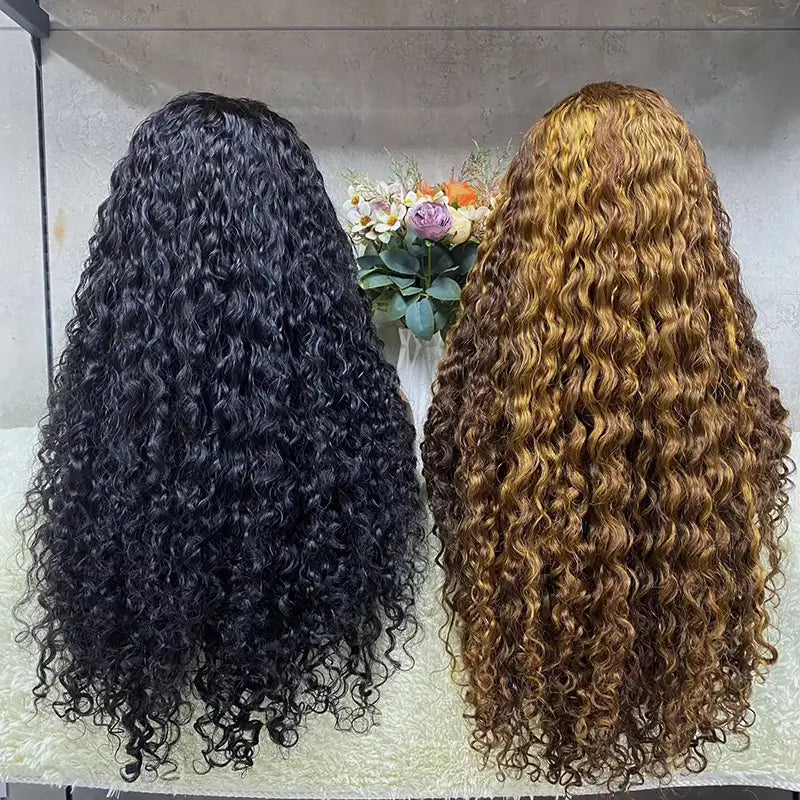 Peruca de Cabelo Cru com Frontal 13x4 Dupla Densidade Onda de Água