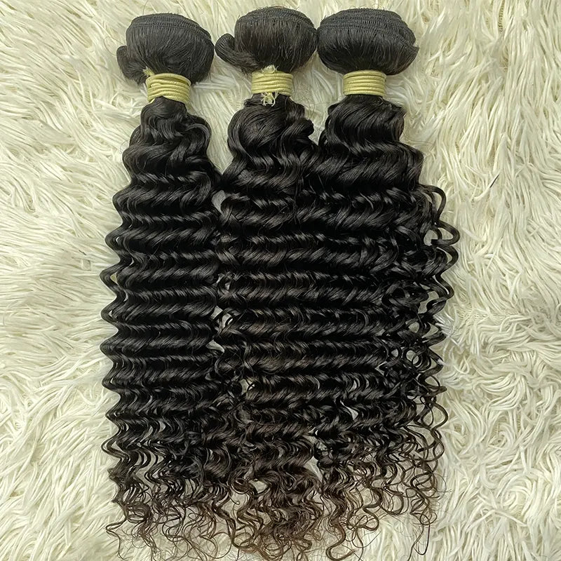 15A Single Donor Raw Hair Weaving Deep Wave