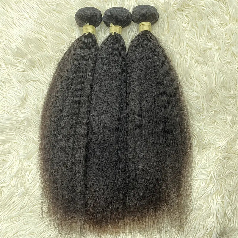 15A Single Donor Raw Hair Weaving Kinky Straight