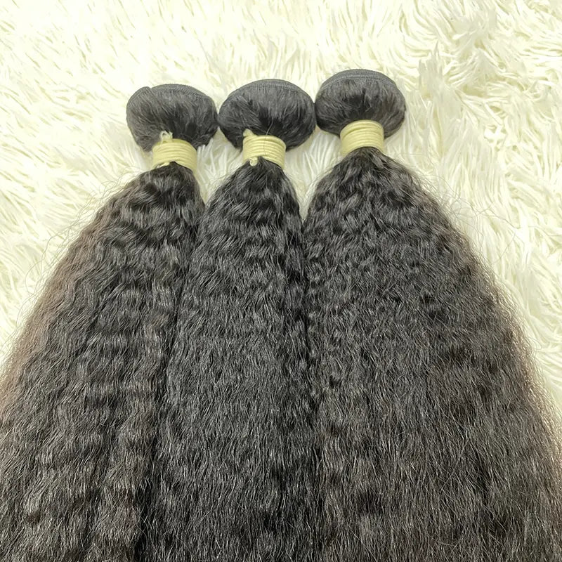 15A Single Donor Raw Hair Weaving Kinky Straight