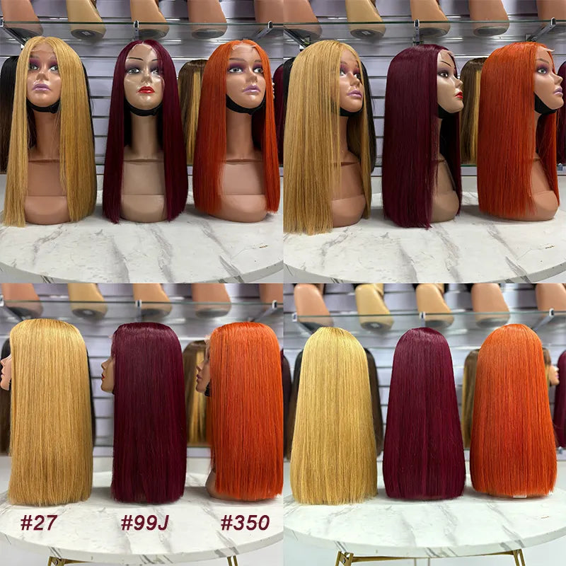 2x6/ 4x4/ 5x5/13x4 Double Drawn Bob Wig Straight