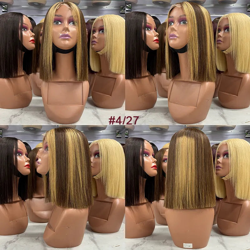 2x6/ 4x4/ 5x5/13x4 Double Drawn Bob Wig Straight