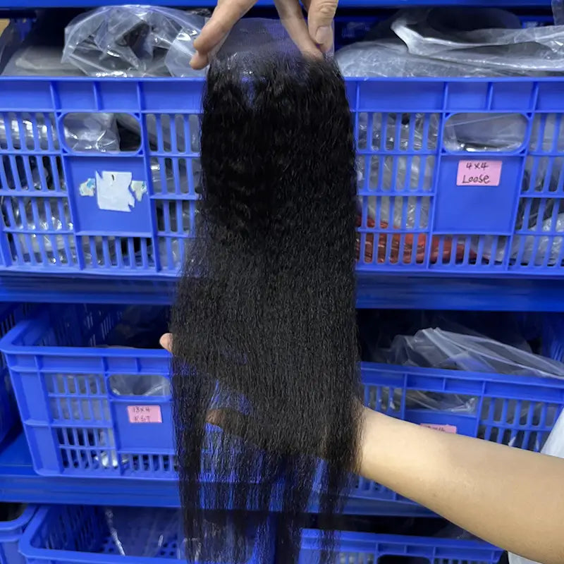 4x4 HD/ Transparent Closure Kinky Straight