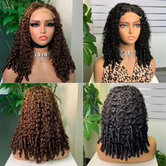Peruca de Cabelo Cacheado Espiral Boêmio Cru 5x5 Duplo Estirado