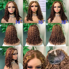 Peruca de Cabelo Cacheado Espiral Boêmio Cru 5x5 Duplo Estirado