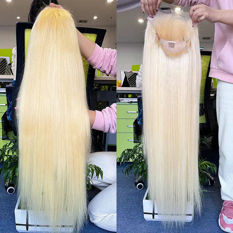 #613 Blonde Custom HD/Transparent Frontal Raw Hair Wig Straight