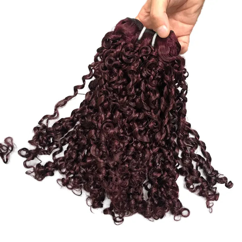 9A Pixie Bouncy Curly Dupla Tirada Cabelo Virgem Tecelagem