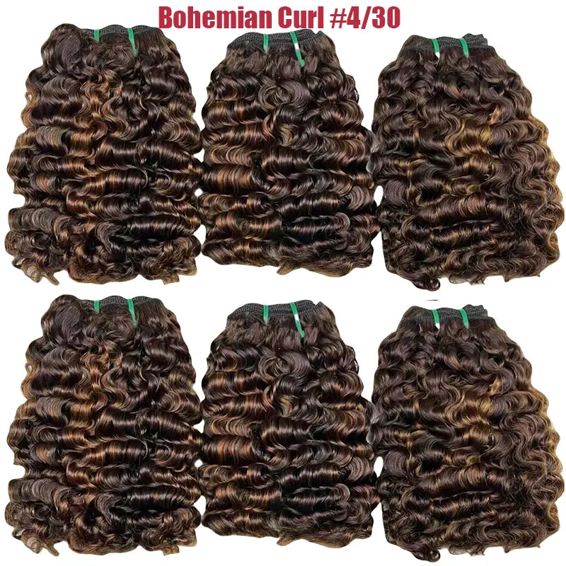 9A Pixie Bouncy Curly Dupla Tirada Cabelo Virgem Tecelagem