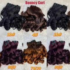 9A Pixie Bouncy Curly Dupla Tirada Cabelo Virgem Tecelagem