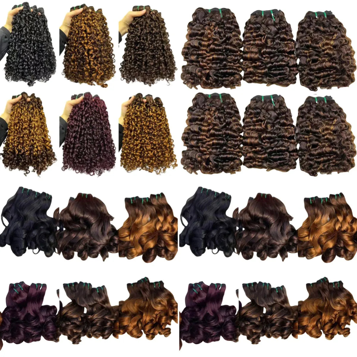 9A Pixie Bouncy Curly Dupla Tirada Cabelo Virgem Tecelagem