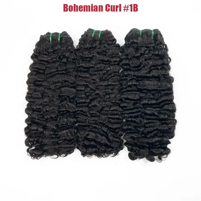 9A Pixie Bouncy Curly Dupla Tirada Cabelo Virgem Tecelagem