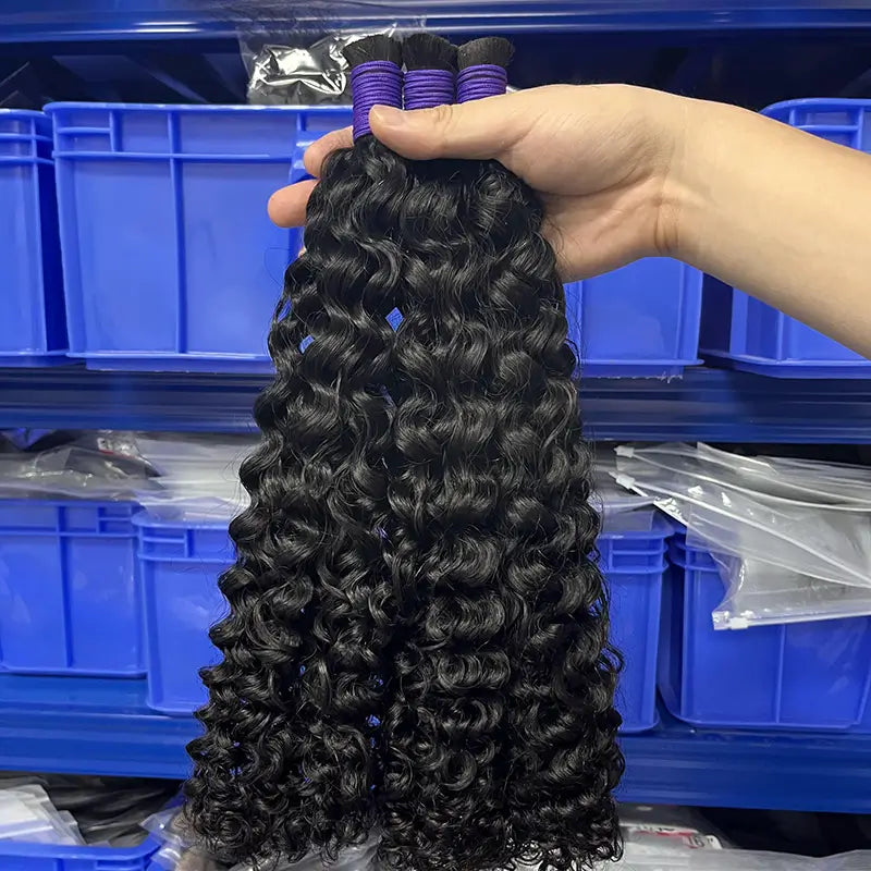 Cabelo humano virgem em massa encaracolado para trança