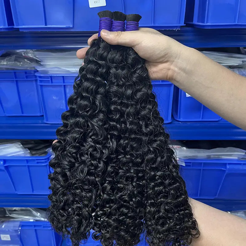 Cabelo humano virgem em massa encaracolado para trança