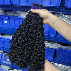 Cabelo humano virgem em massa encaracolado para trança