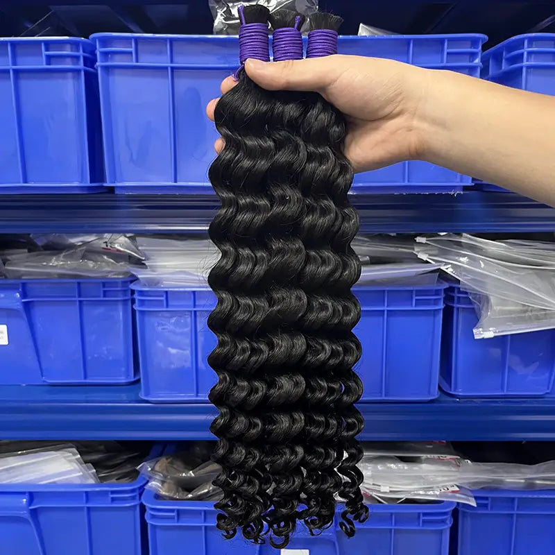 Cabelo humano virgem em massa de ondas profundas para trançar